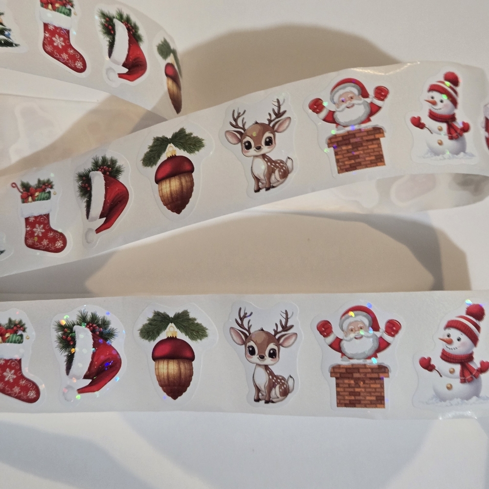 🍒🍒 Festive Holiday Stickers with Santa and Reindeer
